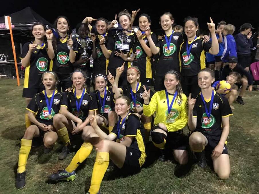 Golden girls: The NTJSA's Oceania Cup-winning under-13 girls team.