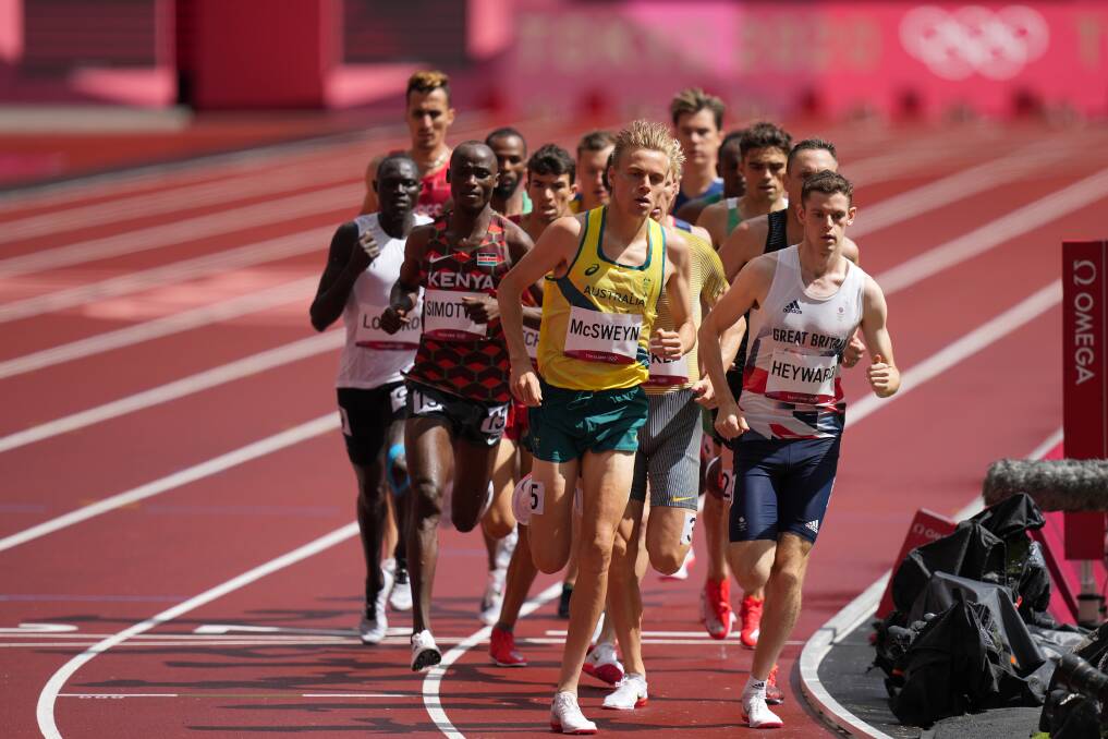 Stewart McSweyn in action in the 1500m in Tokyo. Picture: AAP