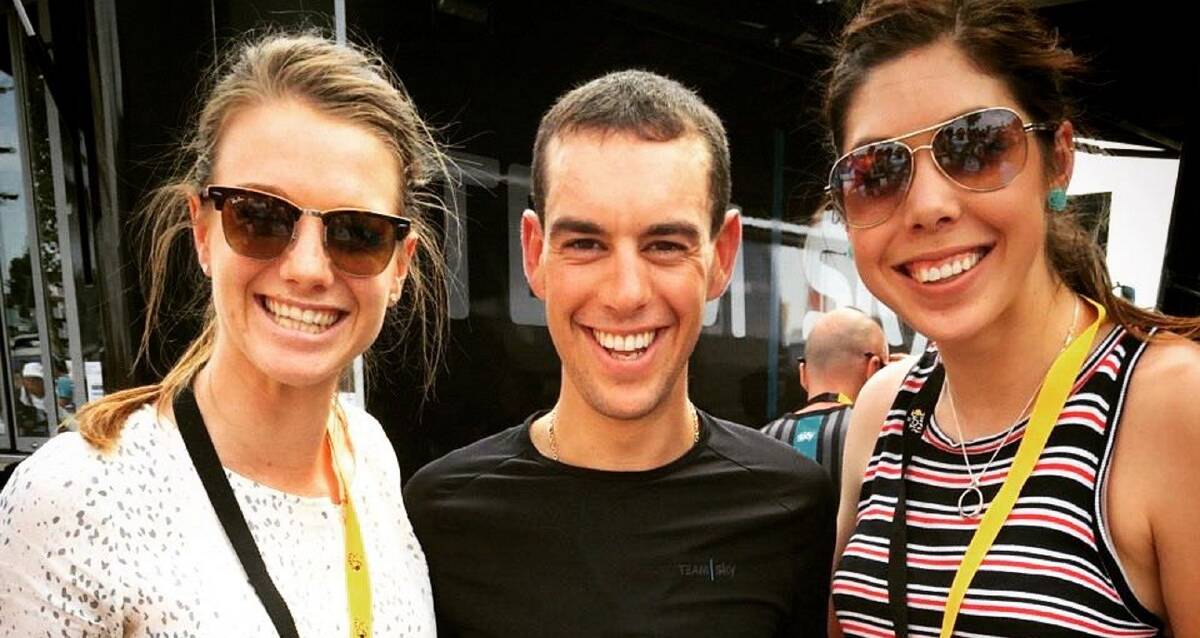 State of origin: Tasmanian cyclists Amy Cure, Richie Porte and Georgia Baker, pictured together at last year's Tour de France, will be reunited at next month's Olympic Games.