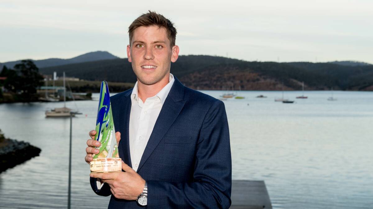 On target: Previous winner of the Tasmanian Athlete of the Year, Eddie Ockenden. Picture: Alastair Bett
