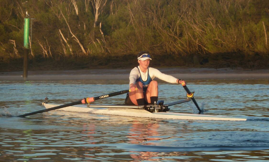 Uncharted waters: Launceston rower Ciona Wilson training on the Tamar River and hoping for a national call-up. Pictures: Rob Shaw