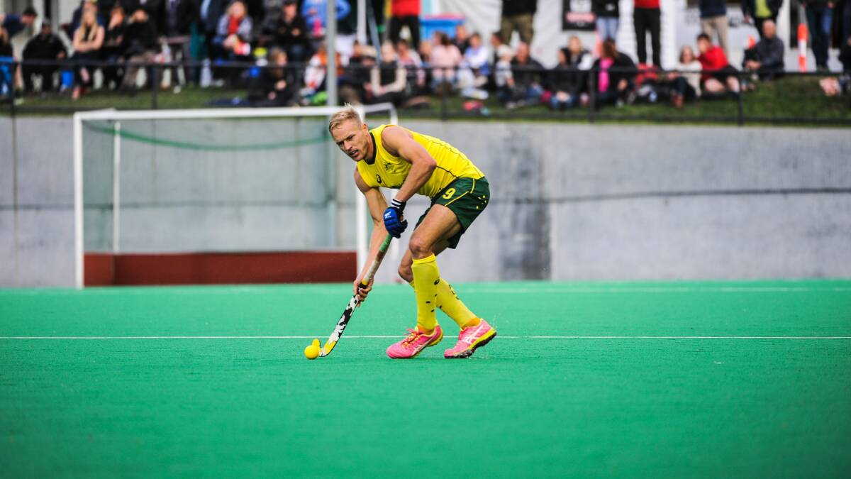 Home comfort: Tim Deavin making a rare international appearance in his home state when the Kookaburras played a series in Hobart in 2015. Picture: Oliver King