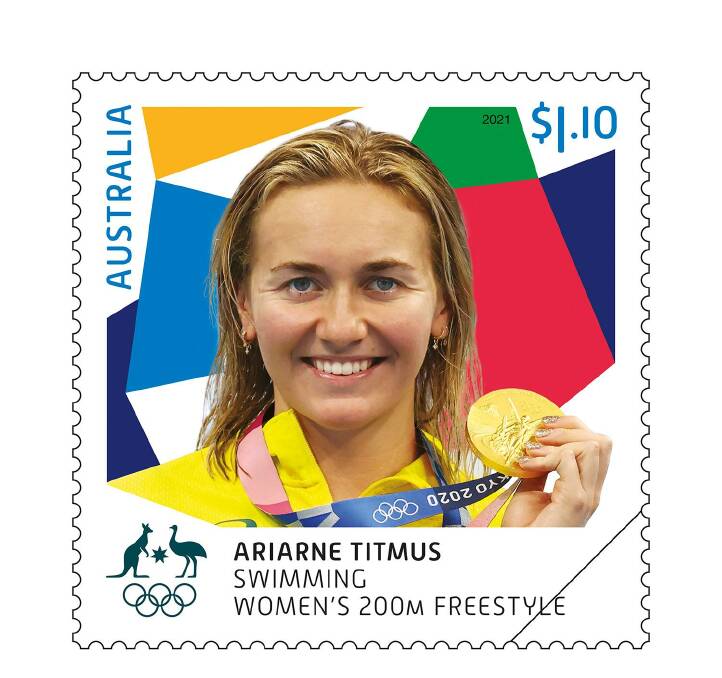Stamp of approval: The Olympic achievements of Ariarne Titmus have been immortalised by Australia Post.
