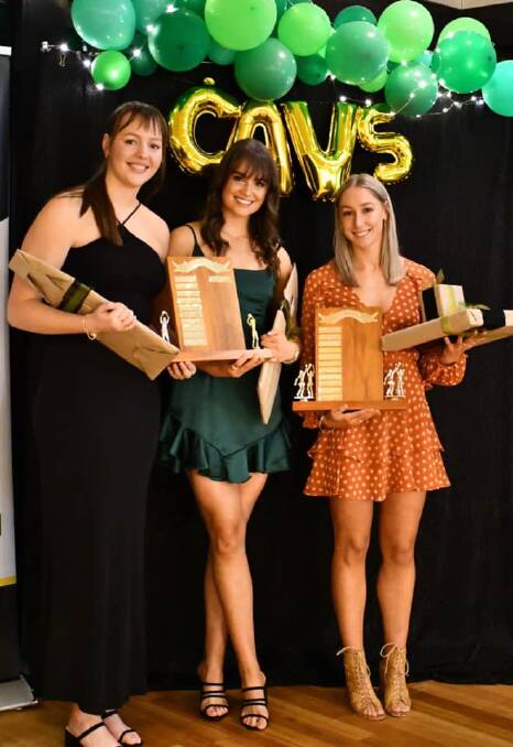 Best of the best: Best and fairest Shelby Miller (right) with runners-up Hayley McDougall and Estelle Margetts. Picture: Facebook