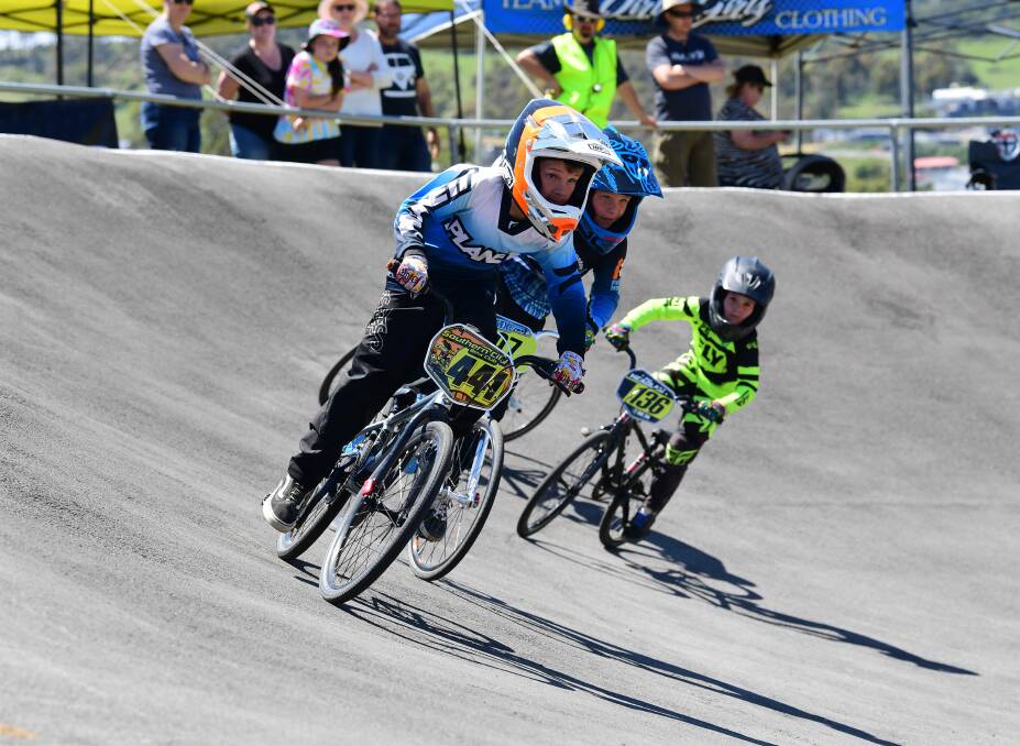 ON TRACK: Action from the Tasmanian BMX Championships in Launceston at the weekend. Picture: Neil Richardson
