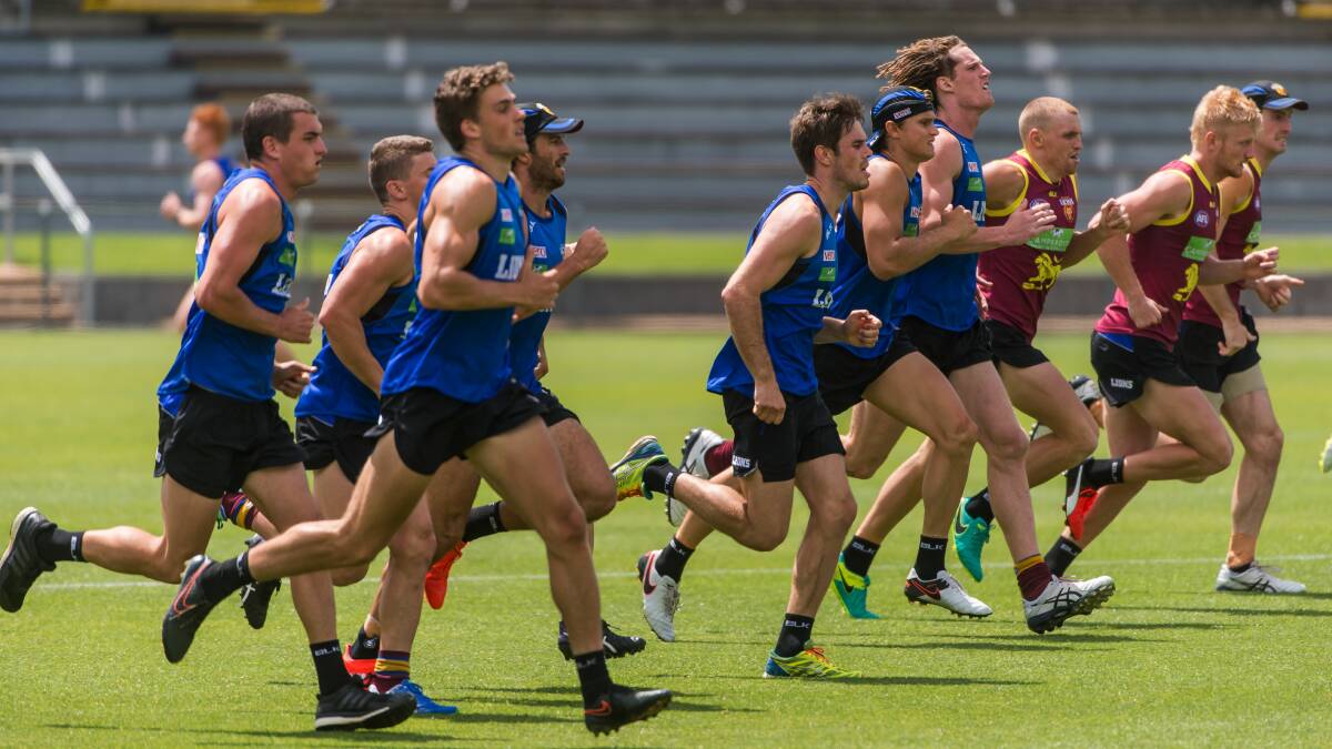 Workout: The full Lions squad was given a thorough training session.