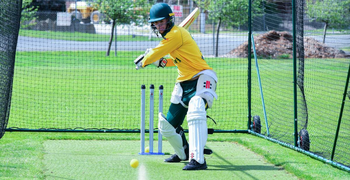 Hurricane warning: South Launceston's Alex Smith in the NTCA Ground nets at the Hobart Hurricanes Northern rookie program.