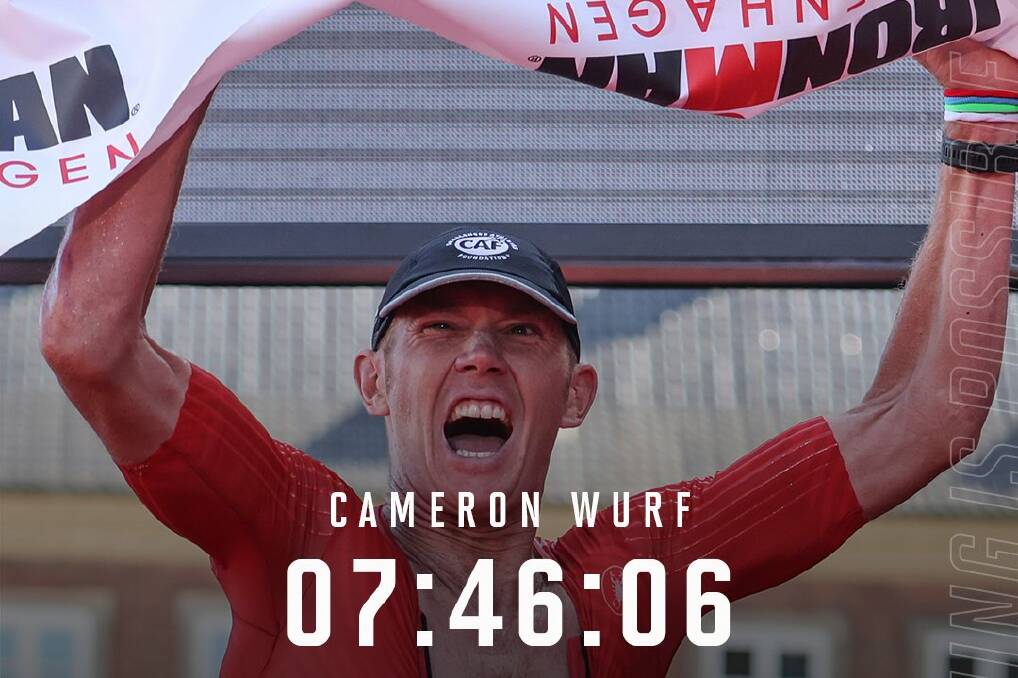 Face of a champ: Cam Wurf celebrates victory in Copenhagen. Picture: Twitter