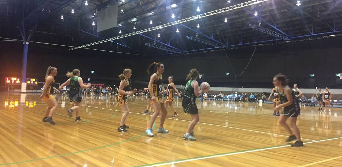 COURT IN THE ACT: Action from the Northern Tasmanian Netball Association's roster at the Launceston Silverdome. Picture: Rob Shaw