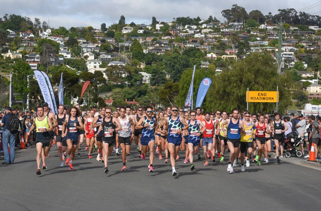 UP AND RUNNING: Start of the 10-kilometre race in the last Launceston Running Festival exactly six months ago. Picture: Paul Scambler