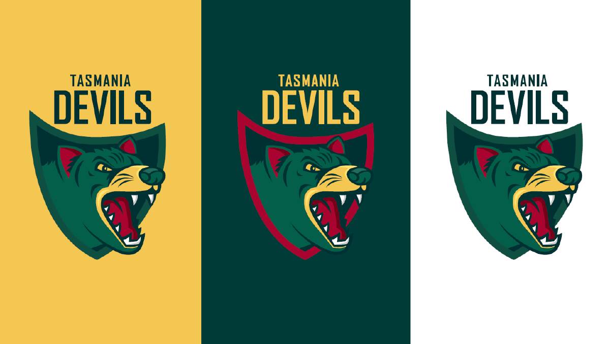 Map booked: In a radical approach, the new Tasmanian Devils logo features both Tasmania and a devil.