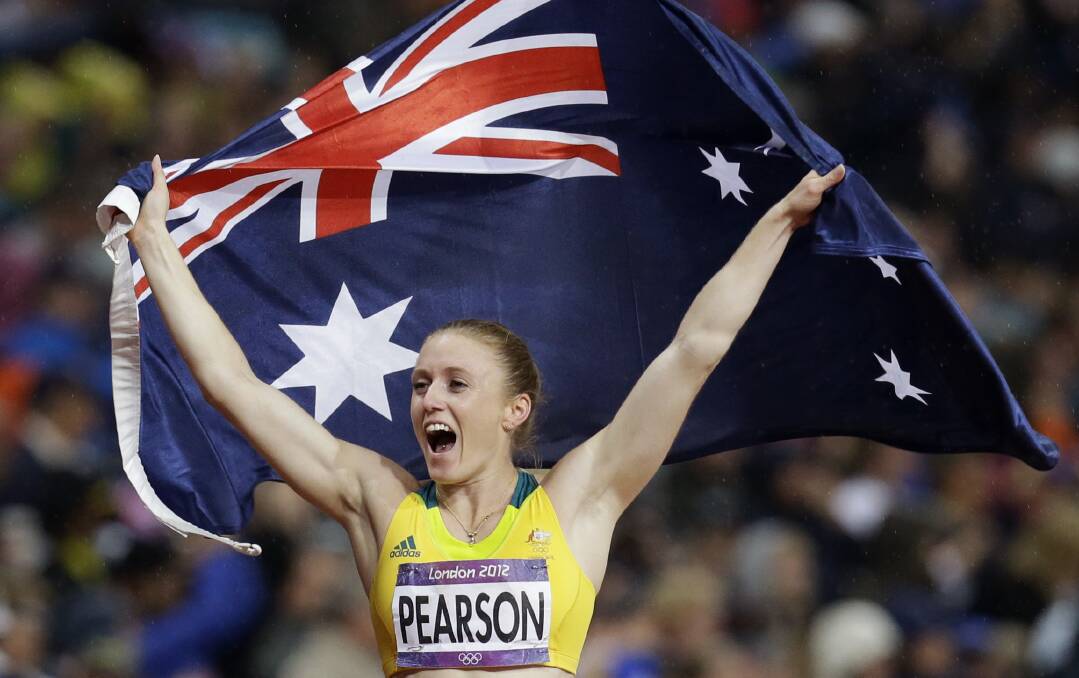 Golden girl: Australia's Sally Pearson celebrates winning gold in the women's 100-metre hurdles final at the 2012 Olympic Games in London. Picture: AP 