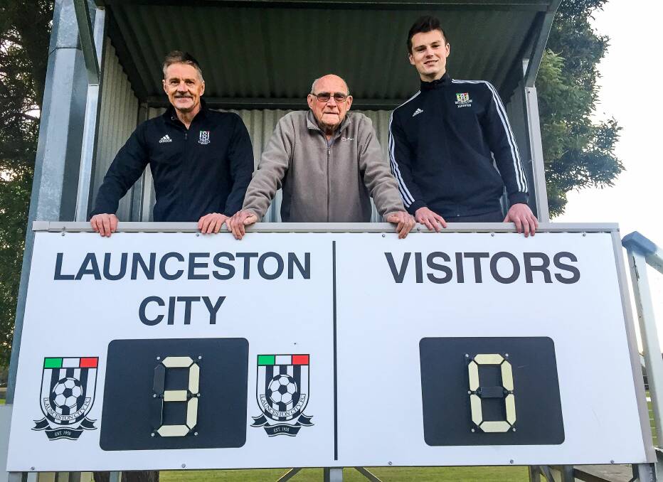High scoring: Launceston City's state representative players Roger, Peter and Noah Mies. Picture: Rob Shaw