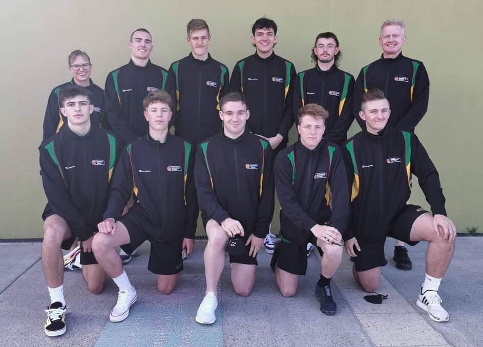 Aiming high: The Tasmanian men's under-20 basketball team, minus Reyne Smith and coach Mark Radford.