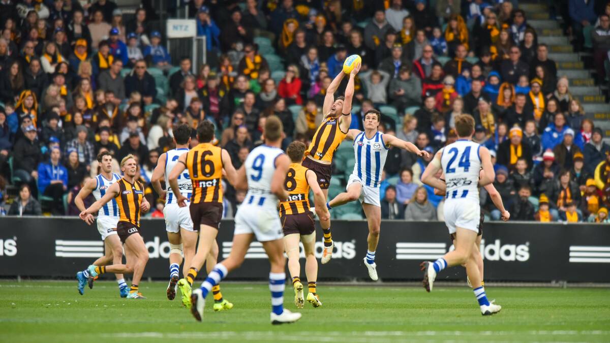 Investment bank: Tasmanians pay nearly $7 million per year for the privilege of having Hawthorn and North Melbourne playing here. Picture: Scott Gelston