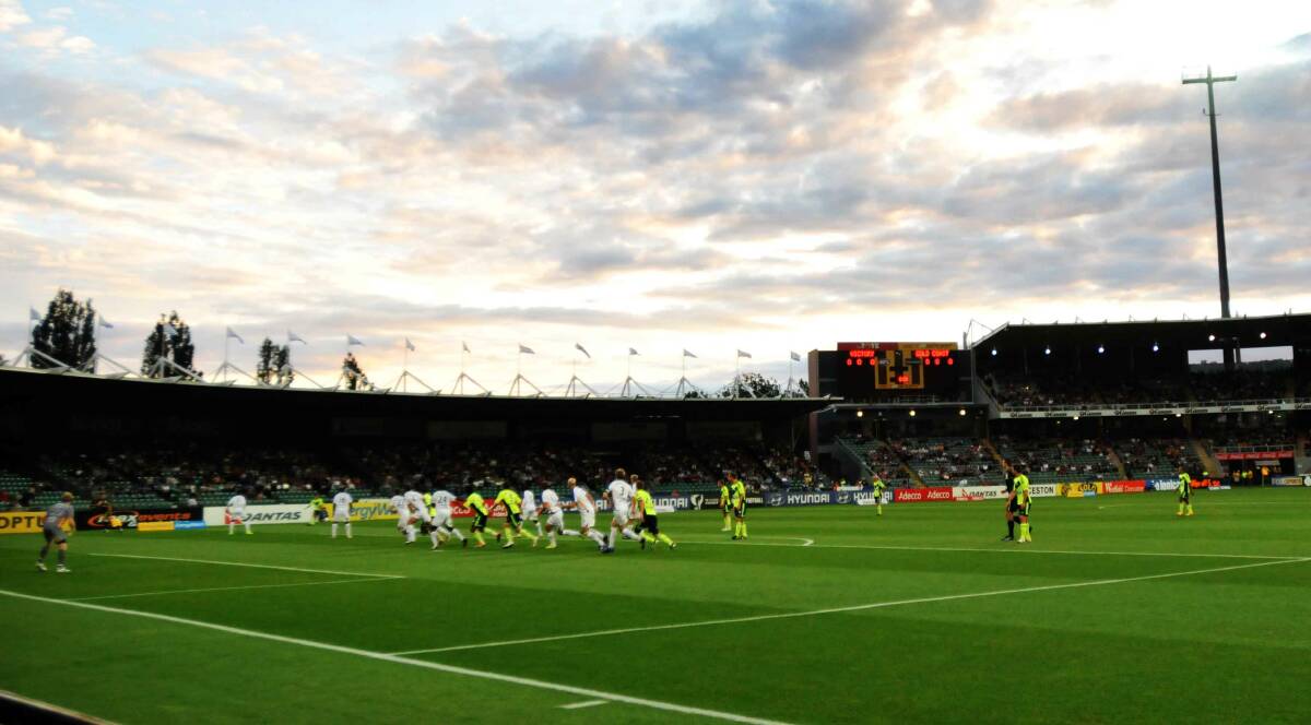 LAST VISIT: Melbourne Victory and Gold Coast United brought A-League soccer to Launceston in 2012.