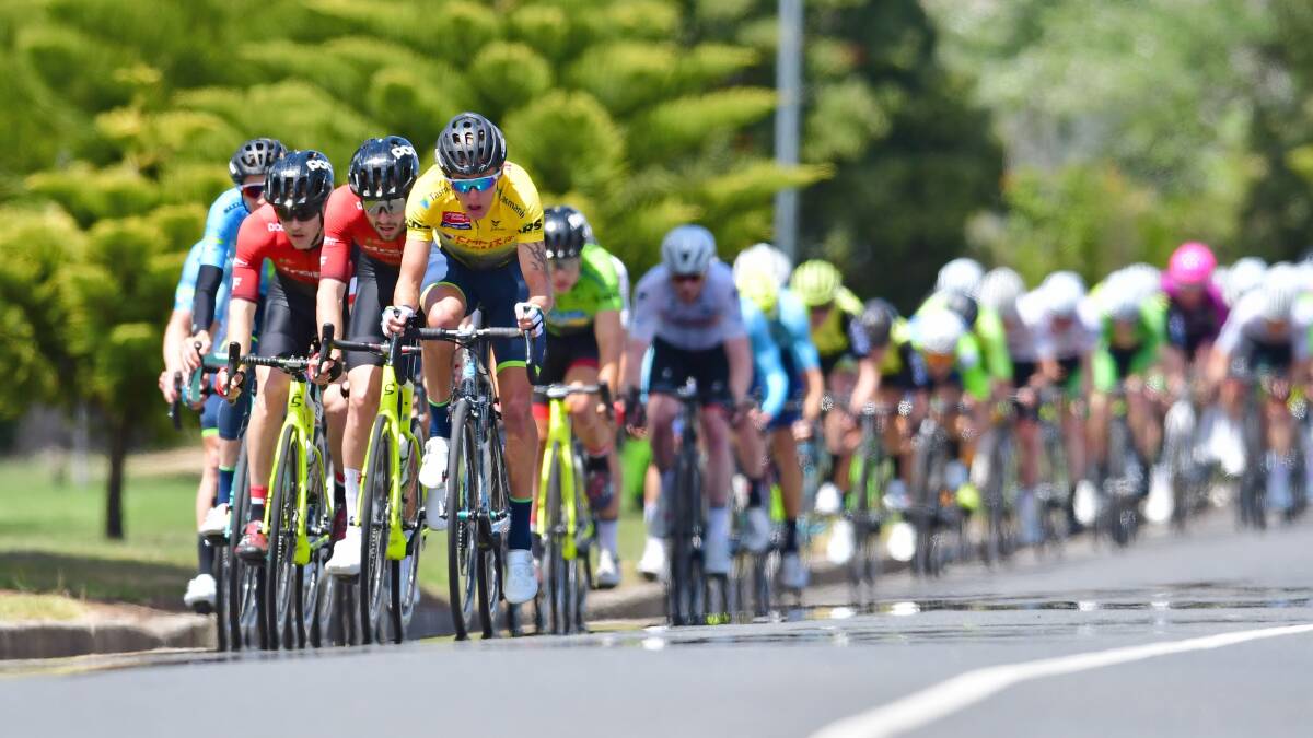 In a haze: Dylan Sunderland leads the final stage around Devonport on his way to retaining his Tour of Tasmania crown. Pictures: Stephen Harman