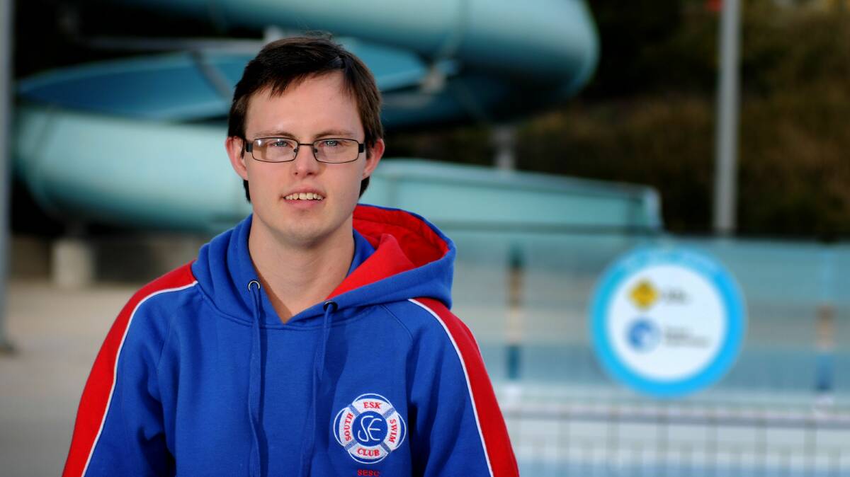 Medal detector: South Esk swimmer Aran Miller amassed six gold and two silver medals at Down Syndrome national championships this week.