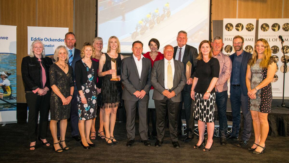 Hall's well: Tasmanian Sports Hall of Fame members at the athlete of the year award.