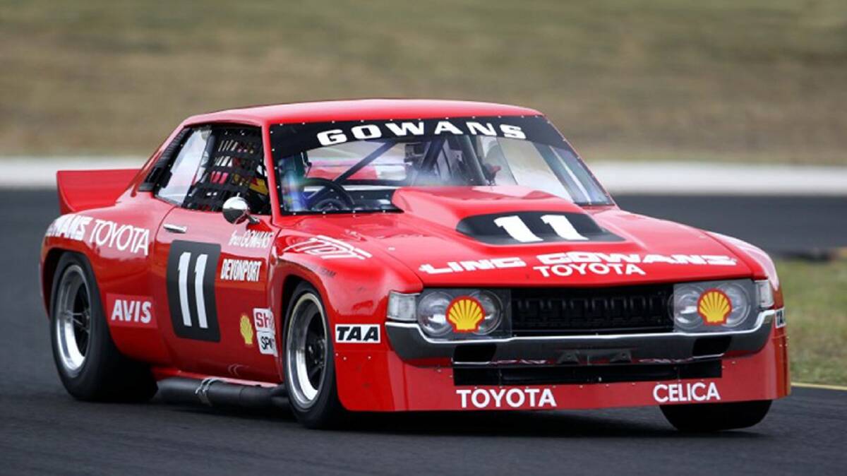 Red devil: Bruce Gowans at the peak of his motor racing powers.