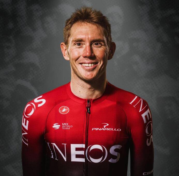 Red devil: Tasmanian cyclist Cameron Wurf in his new team colours. Picture: Instagram