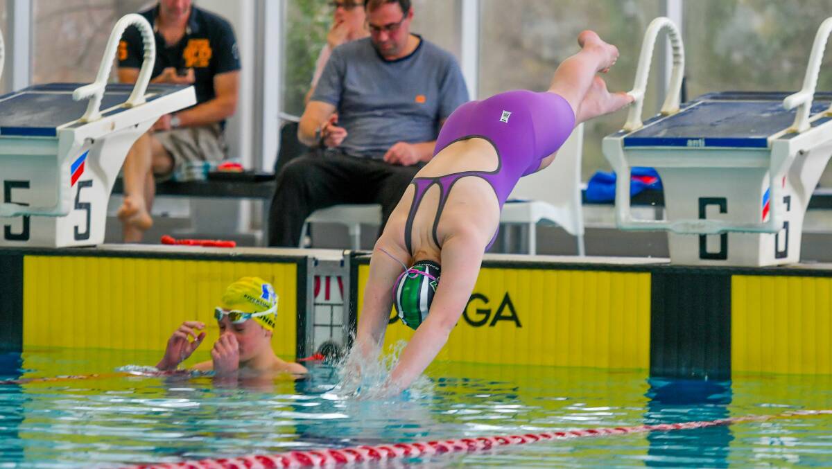 Launceston Aquatic Club's Abbey Limbrick in the girls' 13-14 50-metre freestyle.