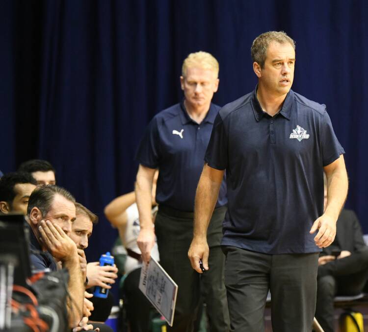 Ref justice: Huskies head coach Anthony Stewart shows his frustration against Southland Sharks at the Silverdome. Picture: Paul Scambler