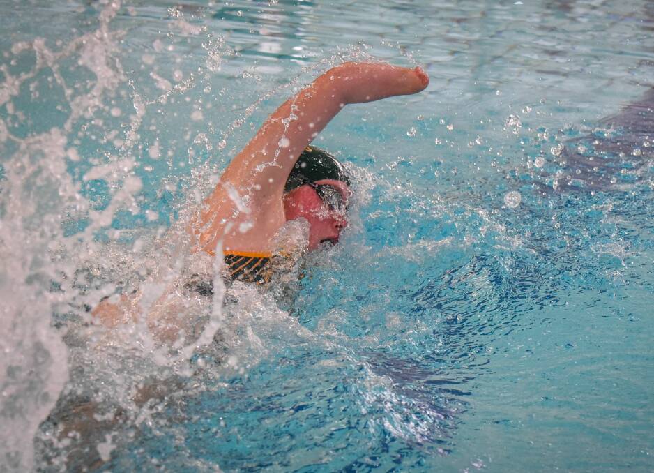 Fast lane: Sophie Hills competing for St Pat's in the multi-class 50-metre freestyle at the Northern Sports Association of Tasmanian Independent Schools swimming carnival last year. Picture: Paul Scambler