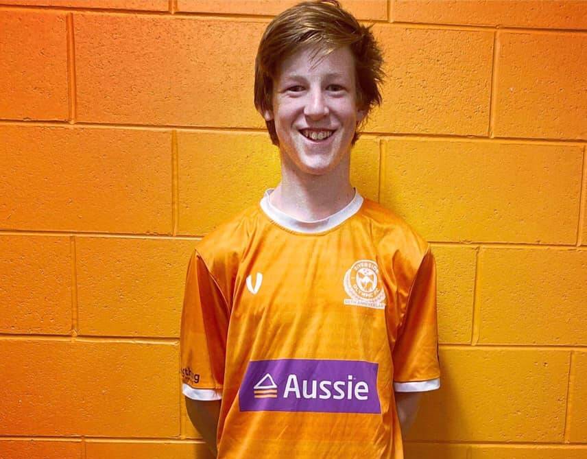 Orange light: Teenage talent Fletcher Fulton in his new colours at Riverside Olympic. Picture: Facebook