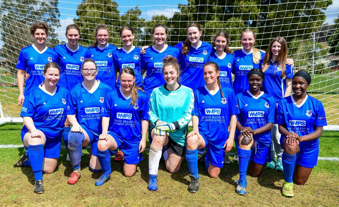 ALL SMILES: Launceston United celebrate claiming the Northern Championship women's title. Picture: Neil Richardson.