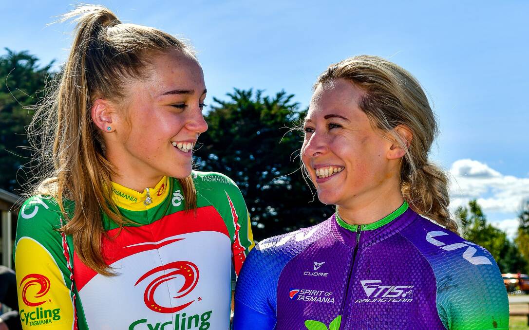 Geared up: Cycling scholarship recipients Catelyn Turner and Nicole Frain.