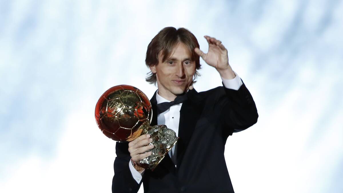 Luka me: Croatian midfielder Luka Modric collects the 2018 Ballon d'Or award. 