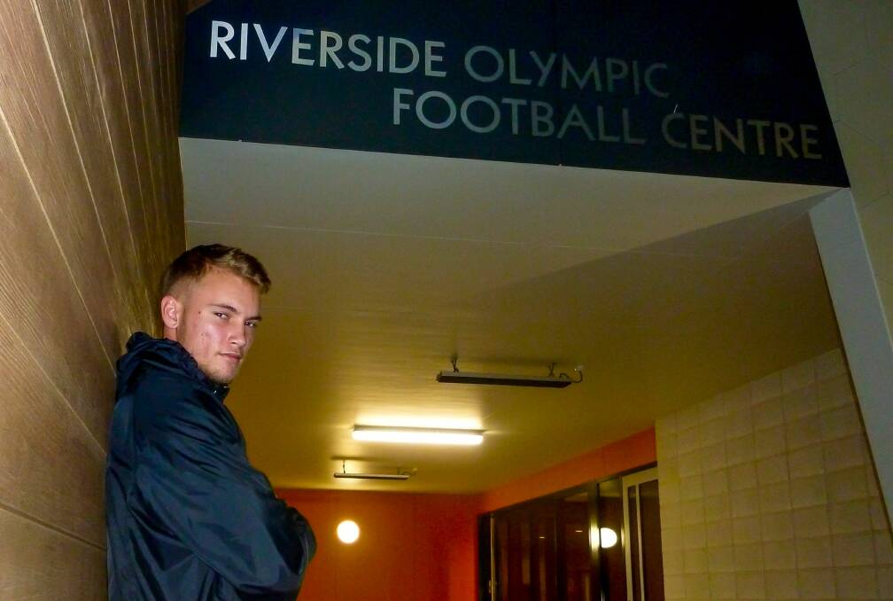 Melbourne City soccer player Nathaniel Atkinson at his former club Riverside Olympic in May 2018. Picture Rob Shaw