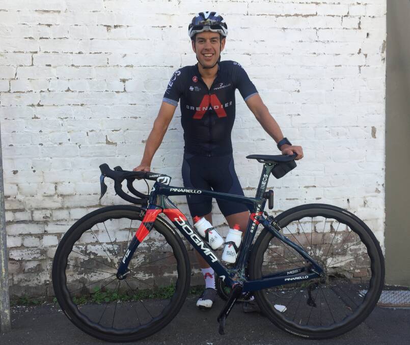 Back in the saddle: Richie Porte takes a pause in Launceston. Picture: Rob Shaw