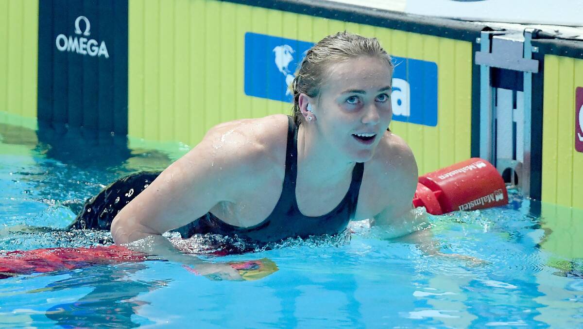 Ariarne Titmus wins the 400m freestyle at the 2019 FINA World Swimming Championships in Gwanju, South Korea. Picture: Delly Carr/Swimming Australia