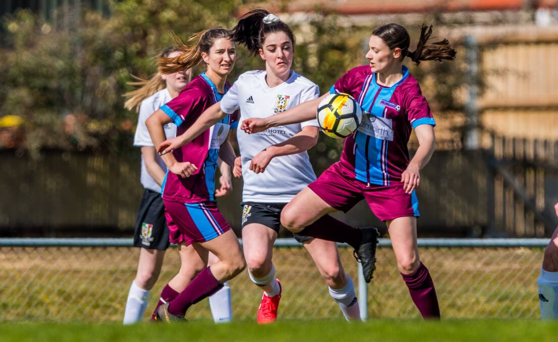 UNDER CONTROL: Emma Langley brings the ball away for Northern Rangers against Launceston City. Picture: Phillip Biggs
