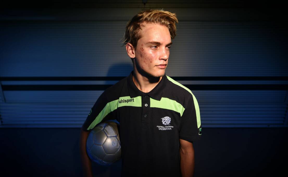 Nathaniel Atkinson when heading to Melbourne City youth team in 2016. Picture: Scott Gelston