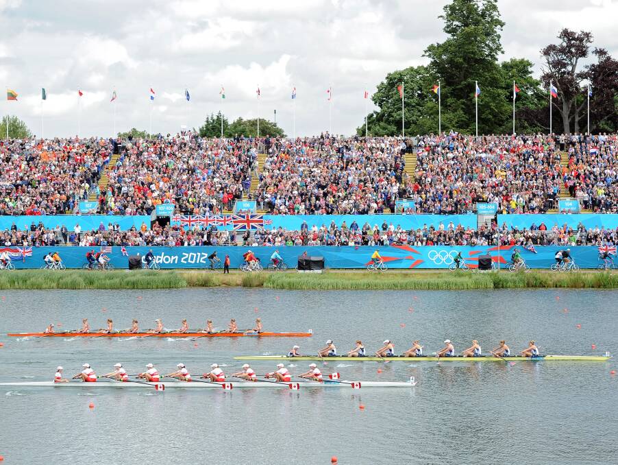 Silver lining: Canada's women's eight finish second behind USA at the 2012 London Olympic Games. Picture: Getty Images