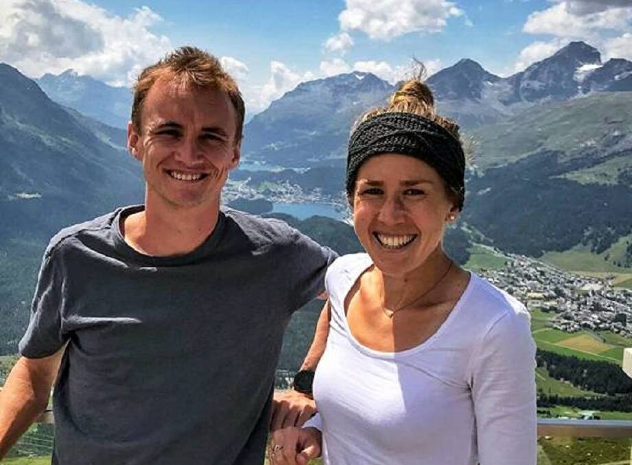 High rollers: Josh Harris and fellow Australian marathon runner Jess Trengove at an altitude training camp in St Moritz last week before heading to London. Picture: Facebook
