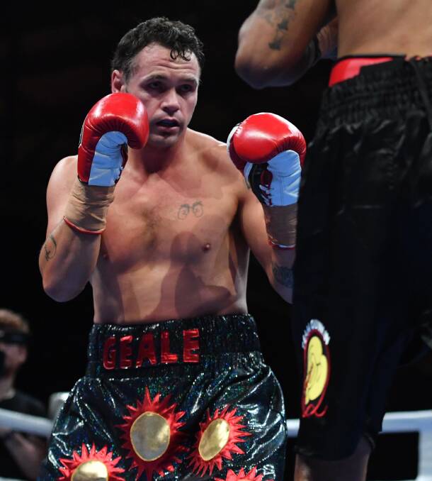 Glove affair: Daniel Geale taking on Renold Quinlan at the Silverdome on Friday. Picture: Scott Gelston