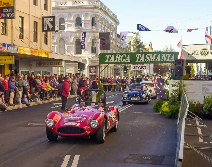 Off you go: Targa Tasmania in Launceston.