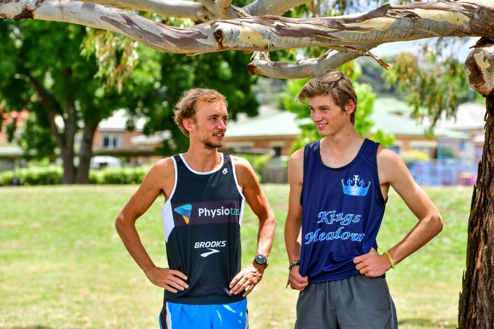 Branching out: Josh Harris, 28, and Josh Harris, 14, share their running experiences. Pictures: Scott Gelston