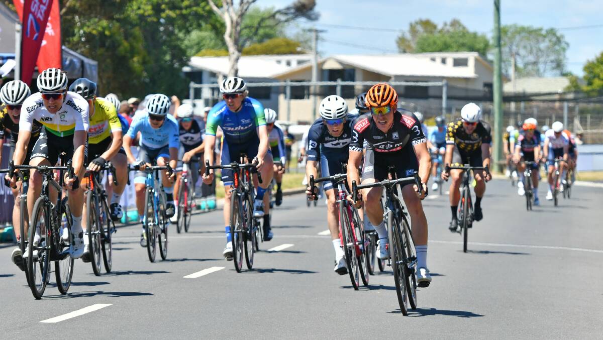 Double trouble: Cameron Ivory wins the sprint to the line in the final stage of the men's Tour of Tasmania in Devonport.