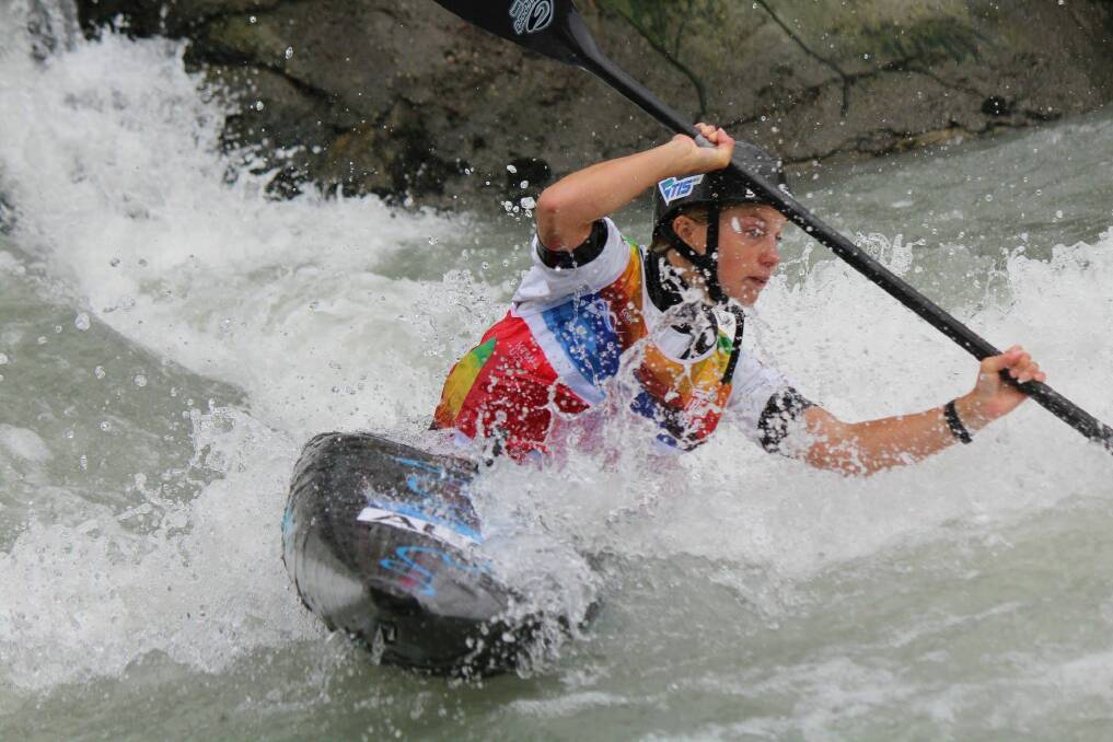 Looking ahead: Tasmanian Kate Eckhardt contested the semi-finals of the K1 at the ICF Canoe Slalom World Cup in Spain.