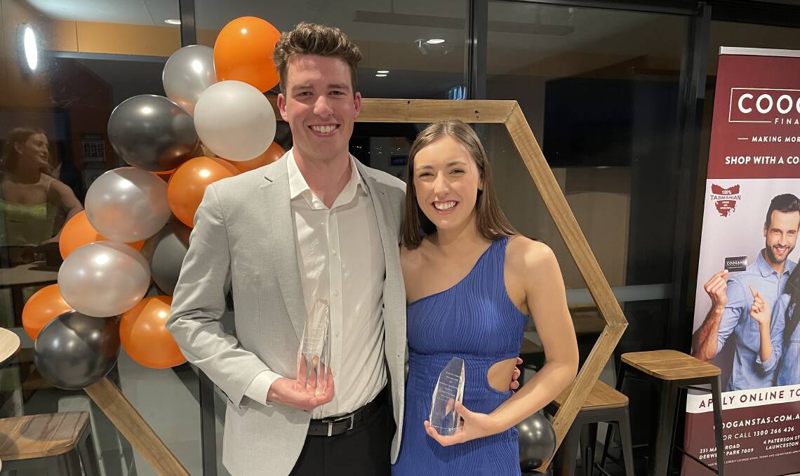 Will Humphrey and Meg Connolly with their awards. Picture by Rob Shaw