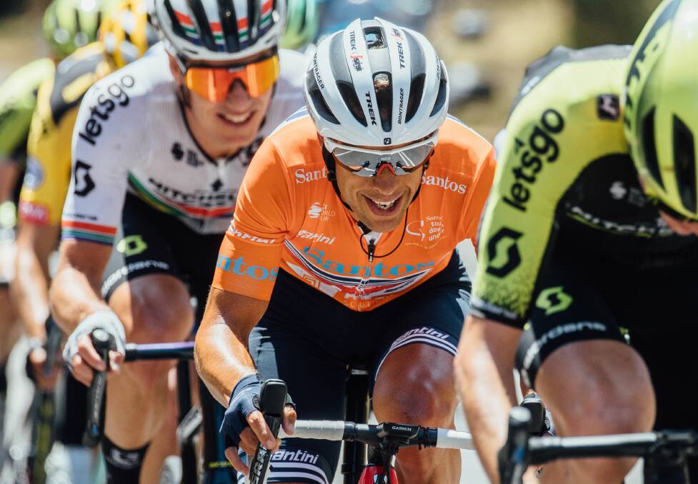 UNDER PRESSURE: Richie Porte leading the way at this year's Tour Down Under.