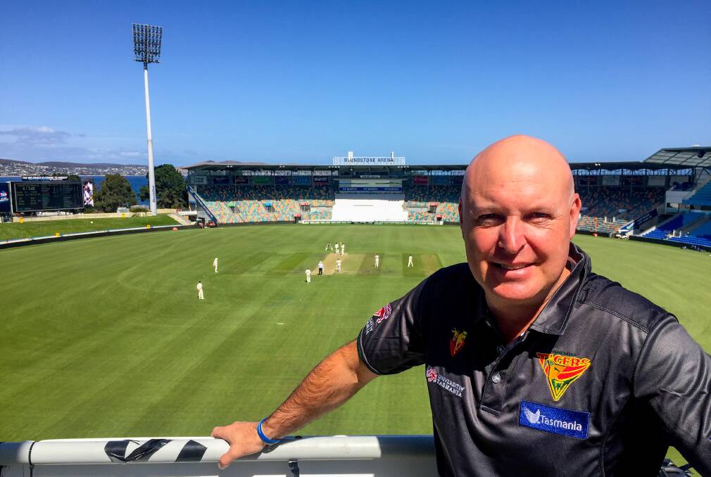 Greener pastures: Dominic Baker surveying the scene at Bellerive Oval. Picture: Rob Shaw