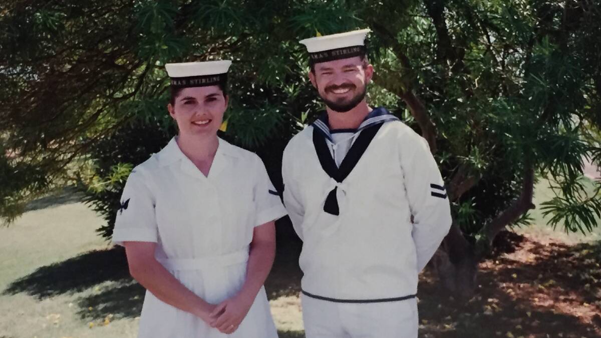 HISTORY: Natalie Sankey, left, in her Royal Australian Navy uniform. She joined in 1988. Picture: supplied