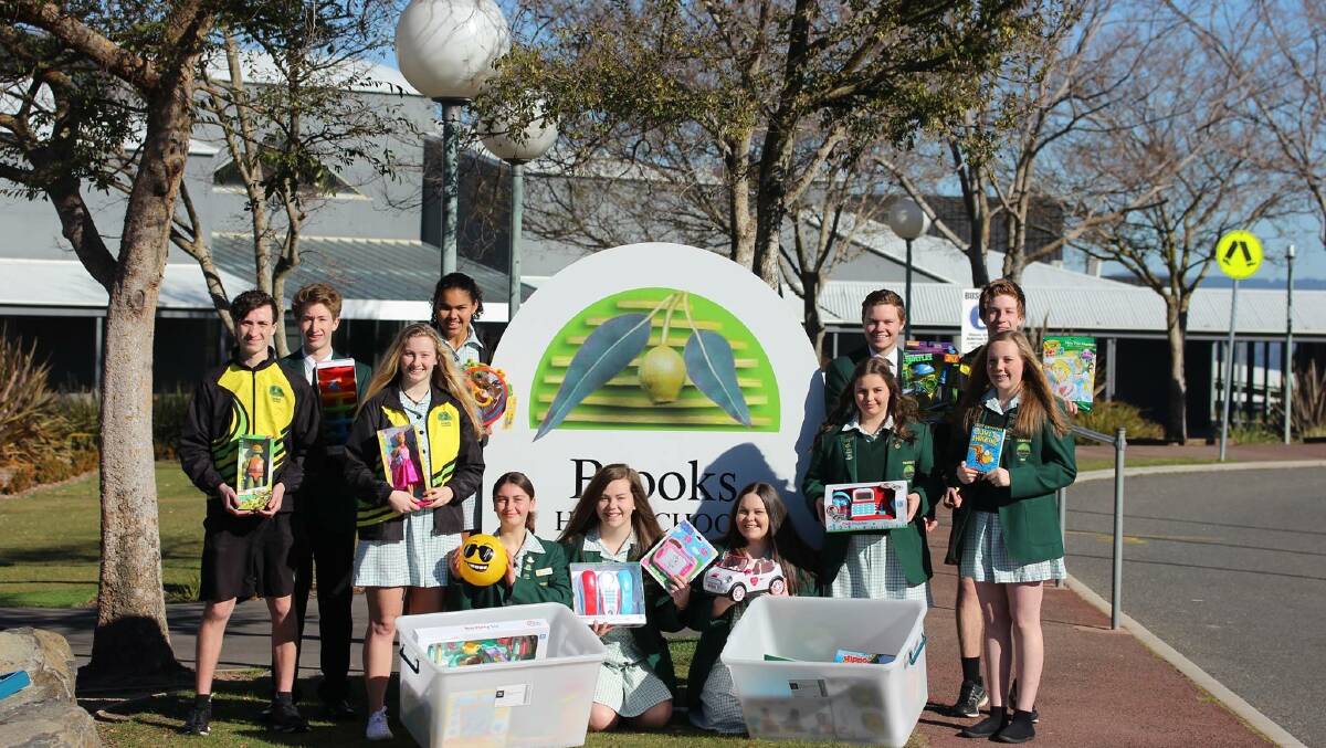 GIVING BACK: The student leaders at Brooks High School with their donation for the children's ward at the Launceston General Hospital.