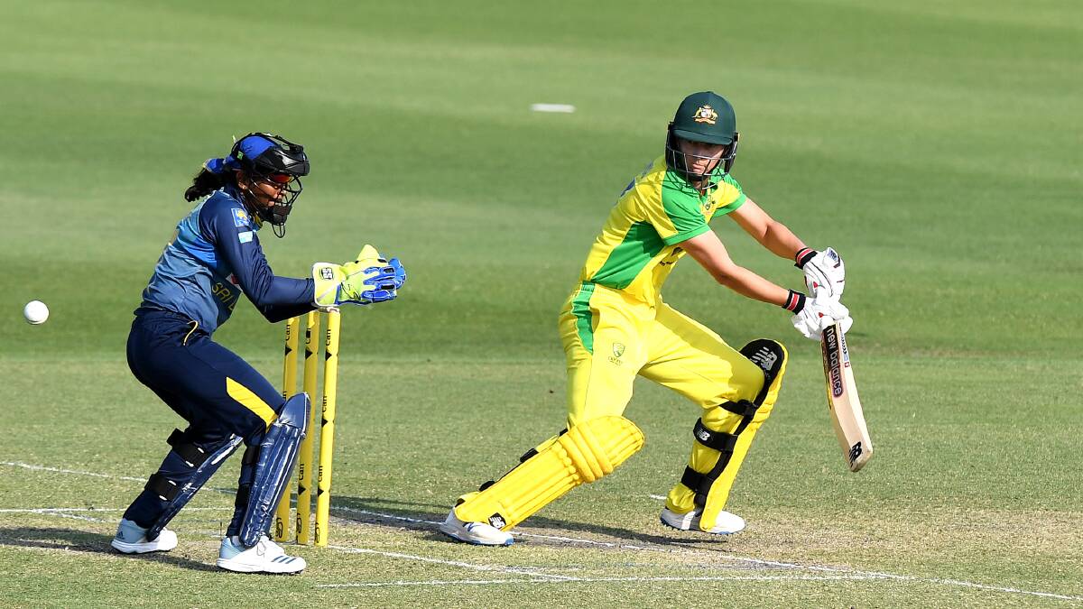 Meg Lanning of Australia plays a shot during the One Day International Series between Australia and Sri Lanka last week.